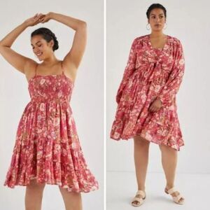 NWT Anthropologie Smocked Floral Dress Set | 1X